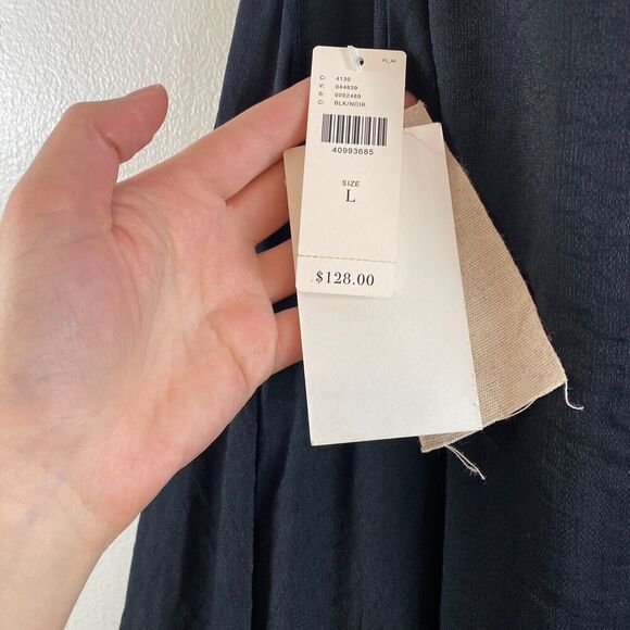 Anthropologie Moon River Sz L Dress NWT Crepe Coastal Mini Beach Vacation Black - Picture 6 of 11